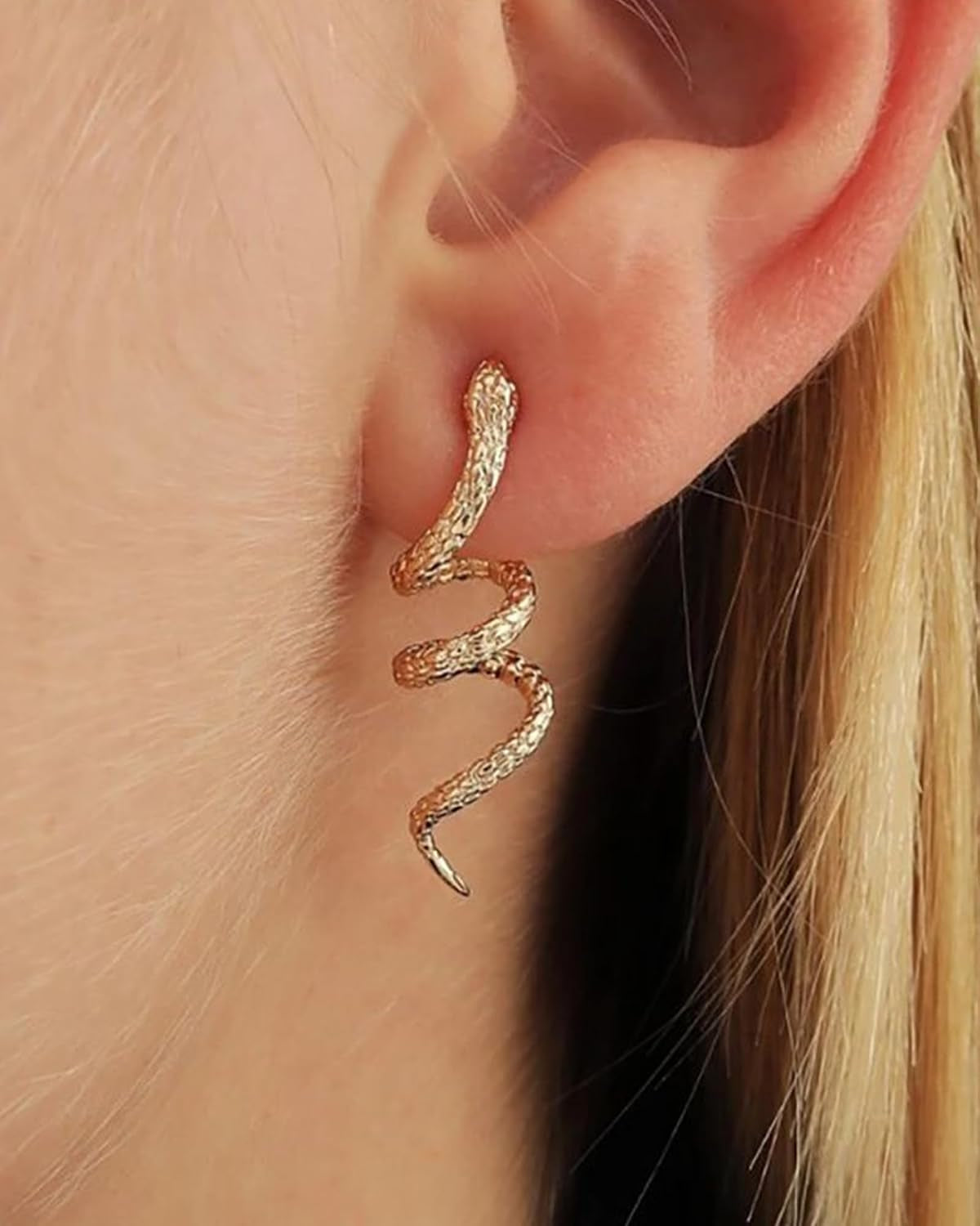 Gold Snake Earrings for Women Dainty Gold Snake Stud Earrings Trendy Serpent Animal Ear-Rings Medusa Costume Jewelry Accessories