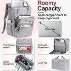 Lunch Backpack for Women,15.6 Inch Laptop Backpacks for Womens Back Pack, Travel Backpacks,Work Backpack for Women (Gray)