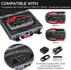 Case for NOCO Boost X GBX155 GB150 Jump Starter, Custom Foam Hard Case | Waterproof Protective Storage Box with for Clamps, Cables, Charger and Accessories, Shockproof Travel Organizer, Case Only