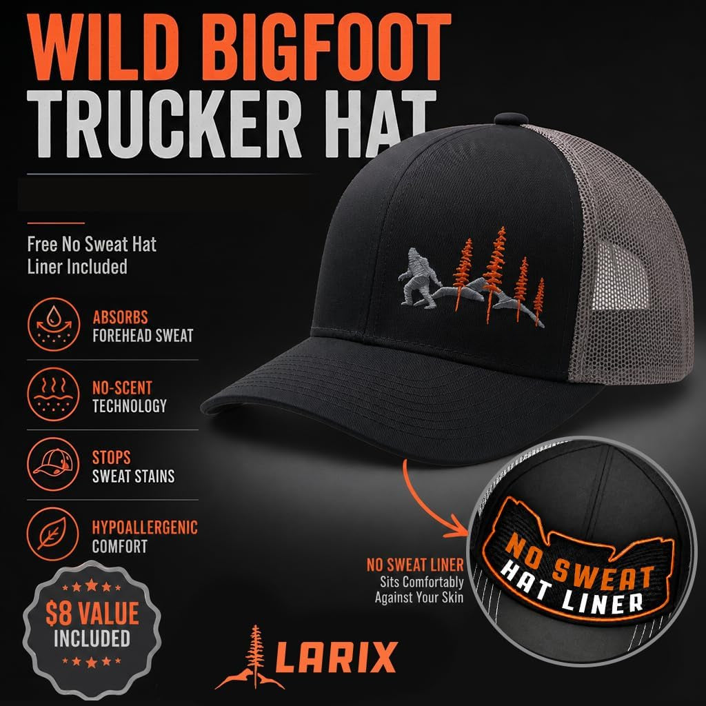 LARIX Trucker Hat Men - Snapback Cap with Breatheable Mesh Back, Hats for Men, Mens Hat, Mens Trucker Hats