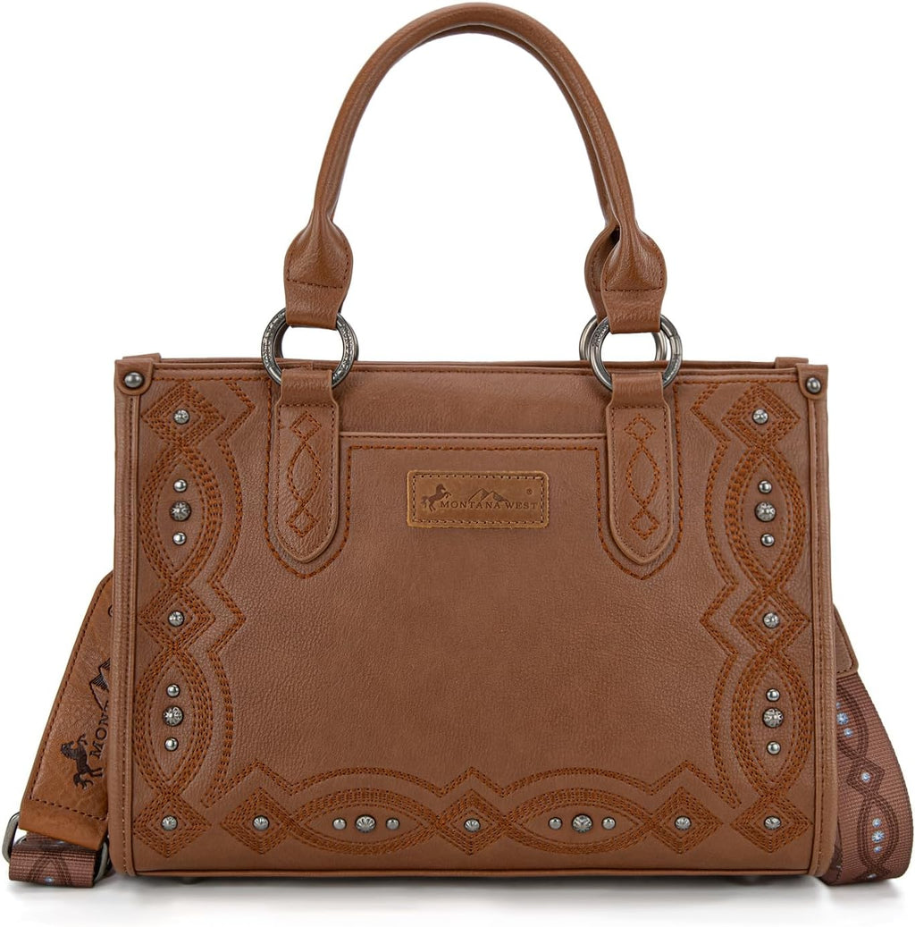 Tote Bag for Women Western Tooling Handbags Embroidered Concho Crossbody