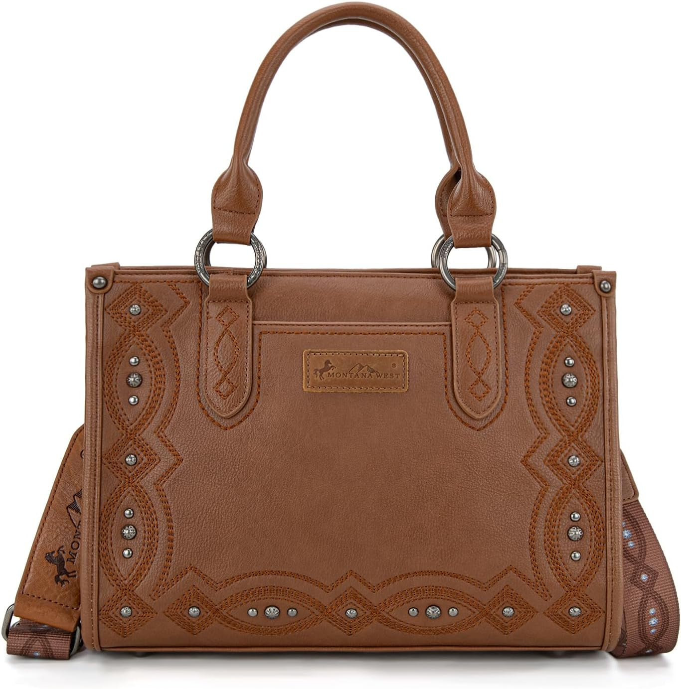 Tote Bag for Women Western Tooling Handbags Embroidered Concho Crossbody
