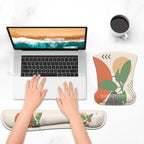 Mouse Pad Wrist Support Keyboard Wrist Rest Pad Ergonomic Mousepad Non-Slip Memory Foam Keyboard Pad Easy Typing Pain Relief Perfect for PC Laptop Gaming Office, Modern Abstract Style