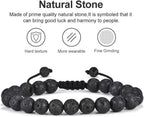 Mens Bracelet - Beaded Natural Stone 8Mm Tiger Eye Matte Agate Lava Rock Bracelets for Men Teen Boys Grandpa Dad Birthday Gifts Jewelry