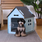 Rypetmia Indoor Dog House for Small Dogs & Cats, Wooden Pet House | Cute Puppy Bed Shelter /Ventilated Windows/Cozy Cave Design/Tool-Free Assembly/Small Pet Hideaway for Bedroom, Living Room