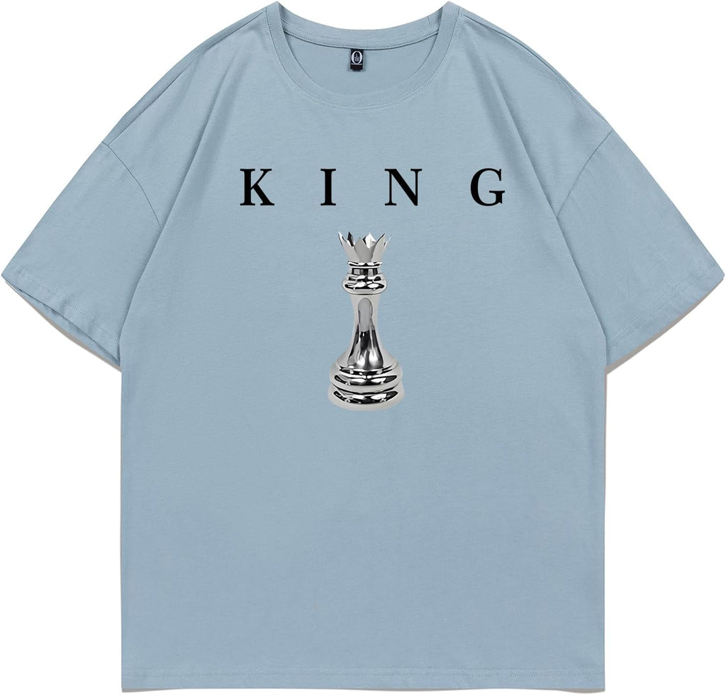 Men'S King Chess Shirt Graphic Tees Designer Printed T Shirts for Men Urban Letter T-Shirt Streetwear