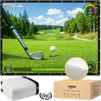 Golf Simulator Impact Screen, Triple Layer Projection Screen for Home, 3 Layer Pull down Golf Projector Screen, Ultra Clear Golf Simulators Screen for Home Golf Practice (10'×8')