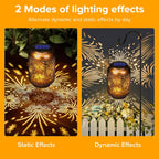 Solar Lanterns Outdoor Waterproof - Hummingbird Solar Lights for Garden, Hanging Metal Lantern Decor for Patio, Yard - Christmas Mothers Day Gifts for Women, Mom, Grandma (Fireworks, 1)