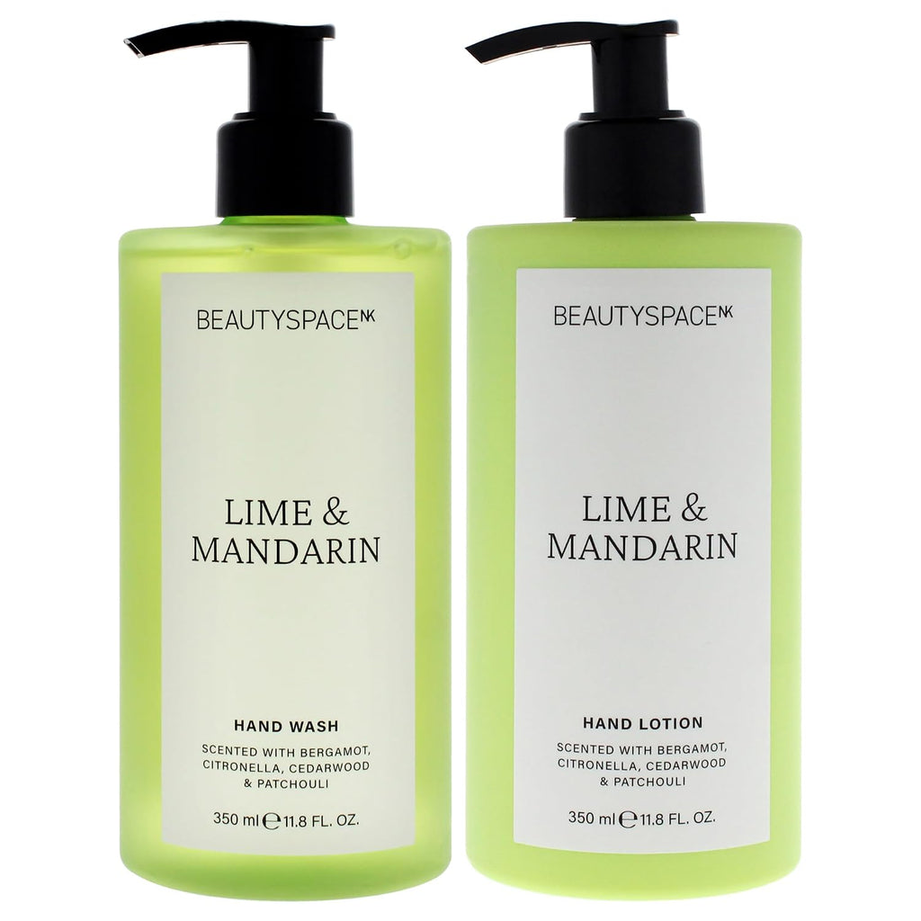 Spacenk  Lime and Mandarin Hand Wash and Lotion Duo - Hydrating, Nourishing for Soft Hands - Vegan, Cruelty Free for All Skin Types - 2 Pc