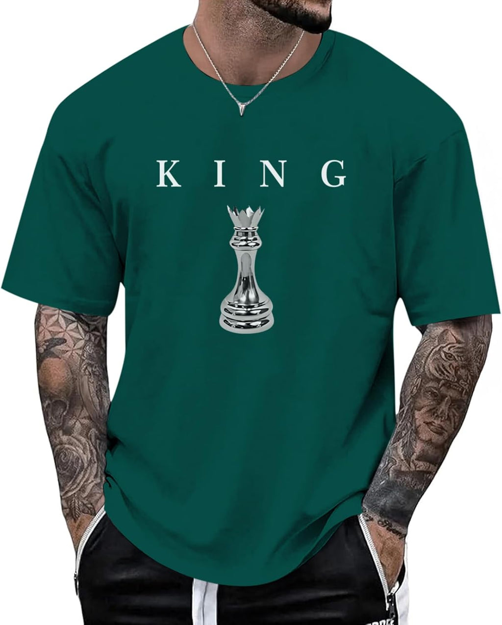 Men'S King Chess Shirt Graphic Tees Designer Printed T Shirts for Men Urban Letter T-Shirt Streetwear