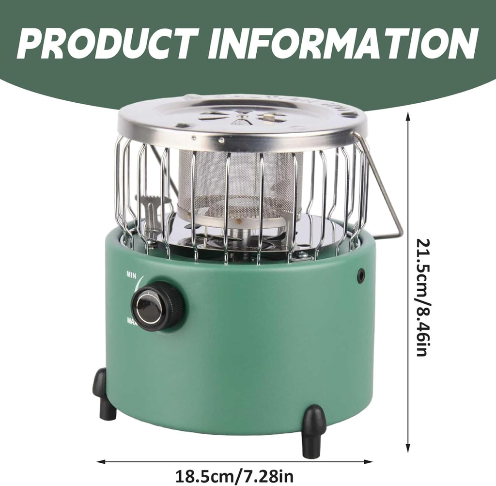 Camping Heater, 2-In-1 Portable Propane Heater & Stove, Propane with Handle, Adjsutable Vents and Removable Flames for Camping Fishing Hiking Hunting, Tent For