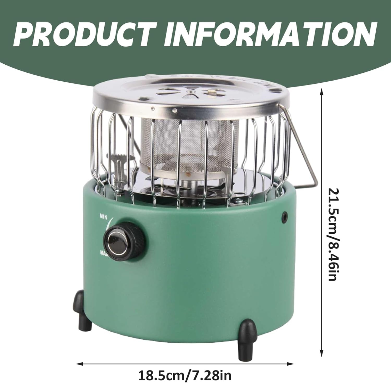 Camping Heater, 2-In-1 Portable Propane Heater & Stove, Propane with Handle, Adjsutable Vents and Removable Flames for Camping Fishing Hiking Hunting, Tent For