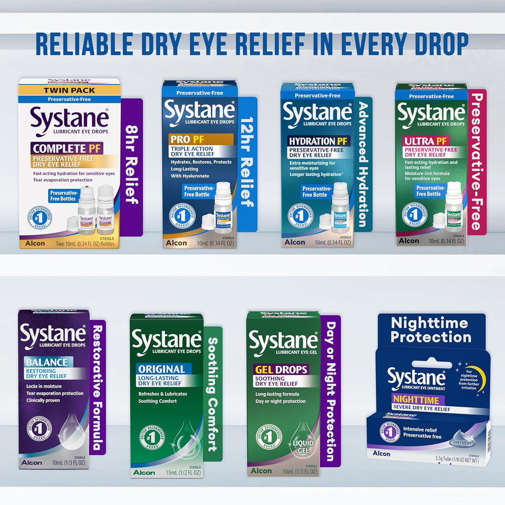 COMPLETE Preservative Free Dry Eye Drops, 0.34 Fl Oz, Contains Propylene Glycol 0.6%, Multi-Dose Lubricating Eye Drops for Irritation & Dryness, Hydrating & Soothing