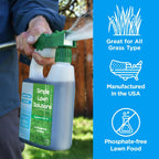 Superior 15-0-15 Liquid Lawn Fertilizer - Lawn Food for Growth & Green - Nitrogen, Potassium, Humic, Fish & Seaweed - Any Grass Type-  - All Season- Attached Sprayer (32 Ounce)