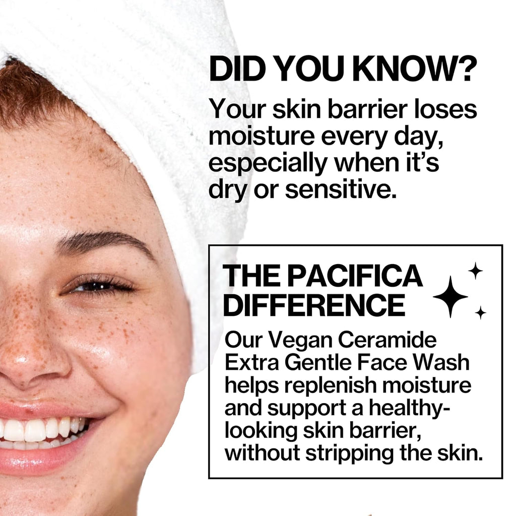 Face Wash for Sensitive Skin Facial Cleanser Vegan Ceramide Barrier Repair Extra Gentle for Daily Fragrance Free for Sensitive Skin, Clean Beauty, Vegan & Cruelty-Free Dermatologist Tested