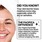 Face Wash for Sensitive Skin Facial Cleanser Vegan Ceramide Barrier Repair Extra Gentle for Daily Fragrance Free for Sensitive Skin, Clean Beauty, Vegan & Cruelty-Free Dermatologist Tested