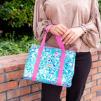Lilly Pulitzer Insulated Lunch Bag, Cabana Cocktail | Cute Lunch Cooler Tote for Women, Mini Cooler with Zipper Closure, Exterior Pocket, Flat Base, and Handle Straps