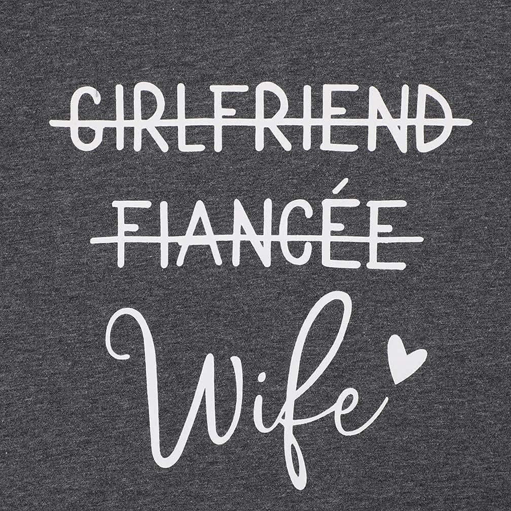 Girlfriend Fiancee Wife Shirt Women Bride Honeymoon Gift | Wifey Shirt for Women Bride Tshirt Vacation Tees Valentine Gift