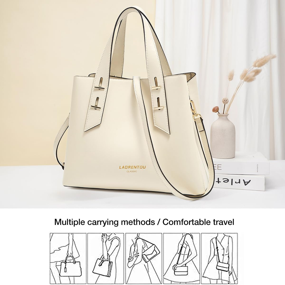 Women Crossbody Handbags Genuine Leather Satchel Handbags for Women Top-Handle Shoulder Tote Purses