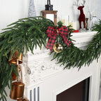 16FT Realistic Christmas Garland Pine Garland Real Touch Green Artificial Greenery Garland Artificial Pine Garlands,For Table Mantle Wall Indoor Outdoor Christmas All-Season Decorations