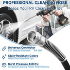Camper & RV Black Water Hose, No-Kink Black Tank Hose for RV Camper, 50FT | No-Kink Black Water Hose for RV Camper, 50FT 5/8" Camper Sewer Hose with Storage Bag for Black/Gray Water, RV Tank Cleaning