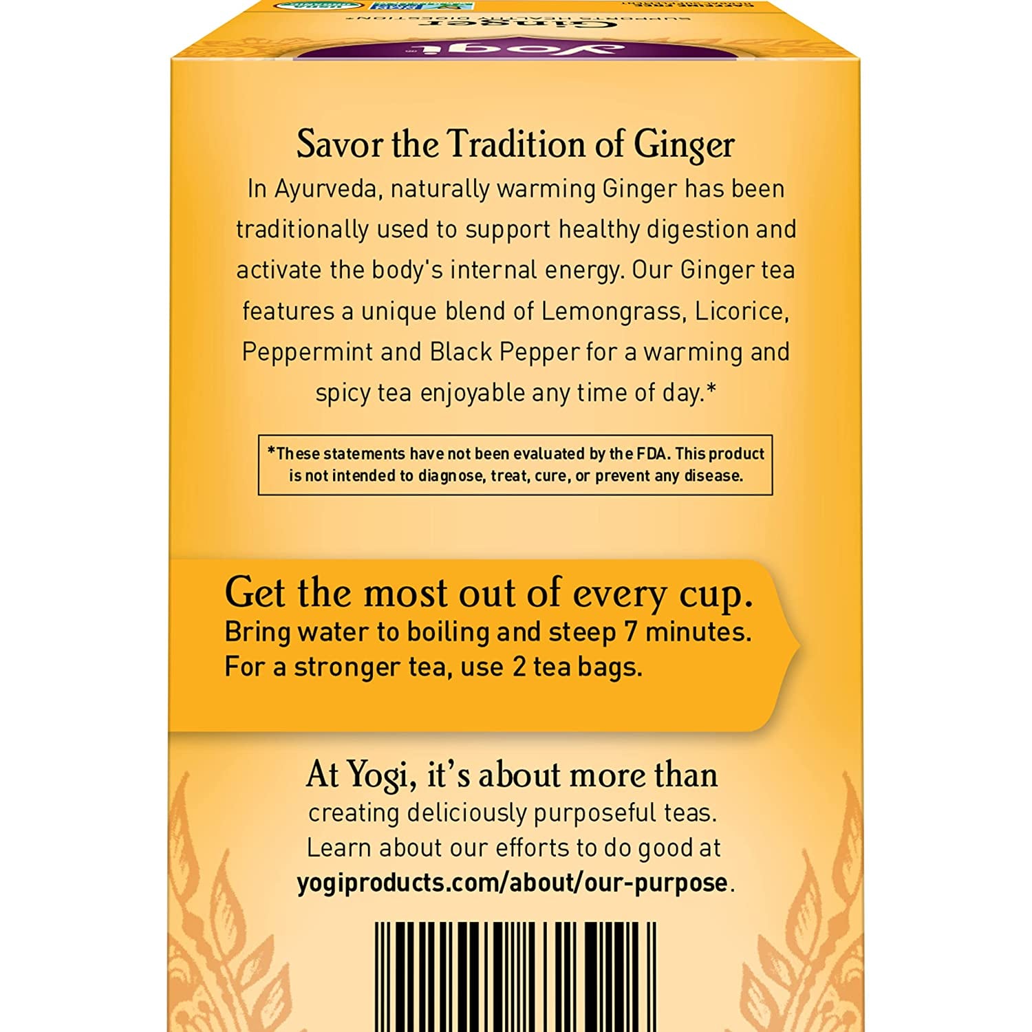 Tea Ginger Tea - 16 Tea Bags per Pack (4 Packs) - Organic Ginger Tea Bags - Digestive Support Tea - Includes Ginger Root, Lemongrass, Licorice Root, Peppermint Leaf & Black Pepper