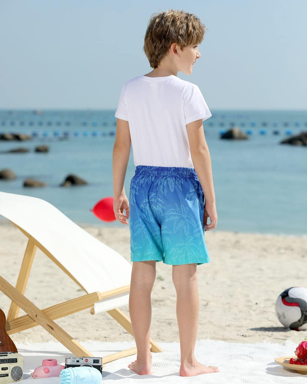 Boys Swim Trunks Compression Liner Swim Shorts Quick Dry Bathing Suit with Boxer Brief Swimwear 2-20T