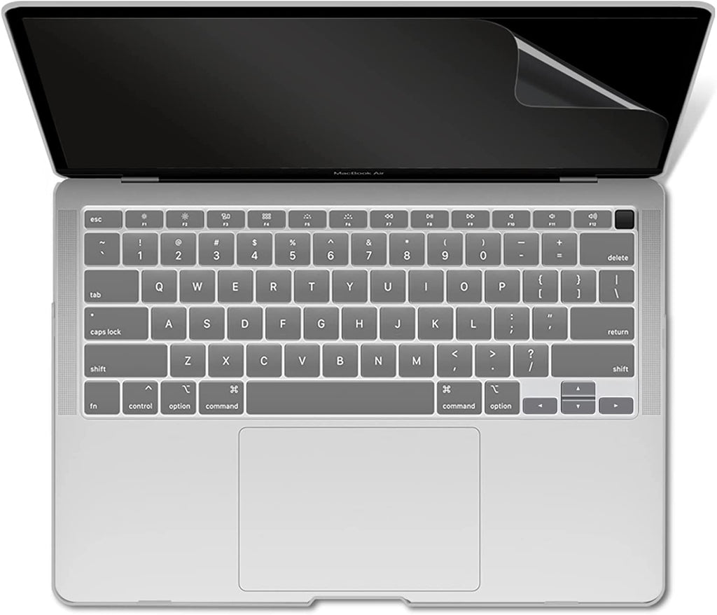 Compatible with 2022 2021 2020 Macbook Air 13 Inch Case M1 A2337 A2179 A1932, Hard Shell Case&Keyboard Cover&Screen Film for Mac Air 13 with Touch ID, Crystal Clear, AT13CYCL+2
