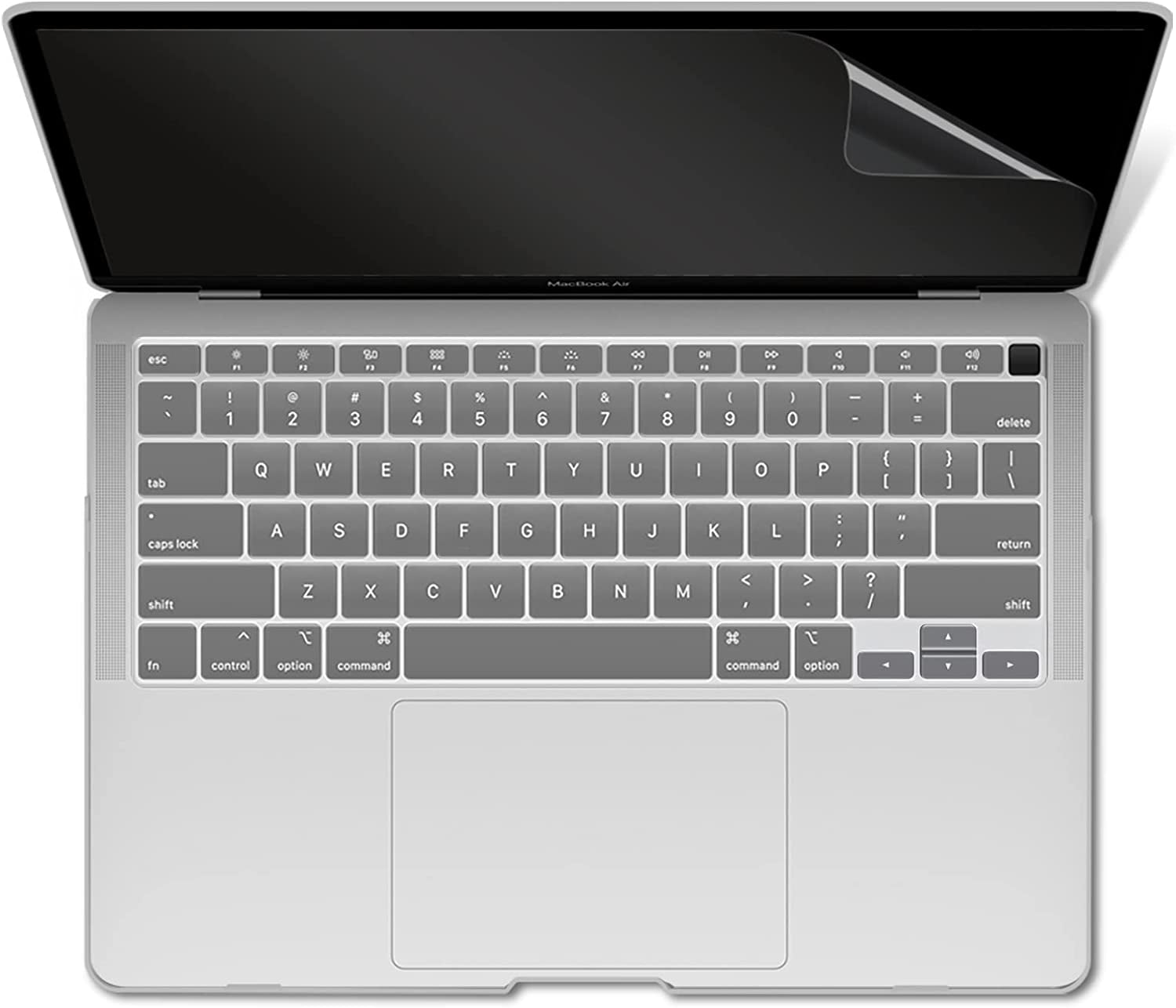 Compatible with 2022 2021 2020 Macbook Air 13 Inch Case M1 A2337 A2179 A1932, Hard Shell Case&Keyboard Cover&Screen Film for Mac Air 13 with Touch ID, Crystal Clear, AT13CYCL+2