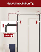 Clothes Rack - Clothing Rack with Storage Mesh Shelf & Casters, Heavy-Duty Metal Clothing Rack for Hanging Clothes, Dresses, Coats, Large Load Capacity, Easy Assembly, Black, 28.0"X16.9"X59.0"