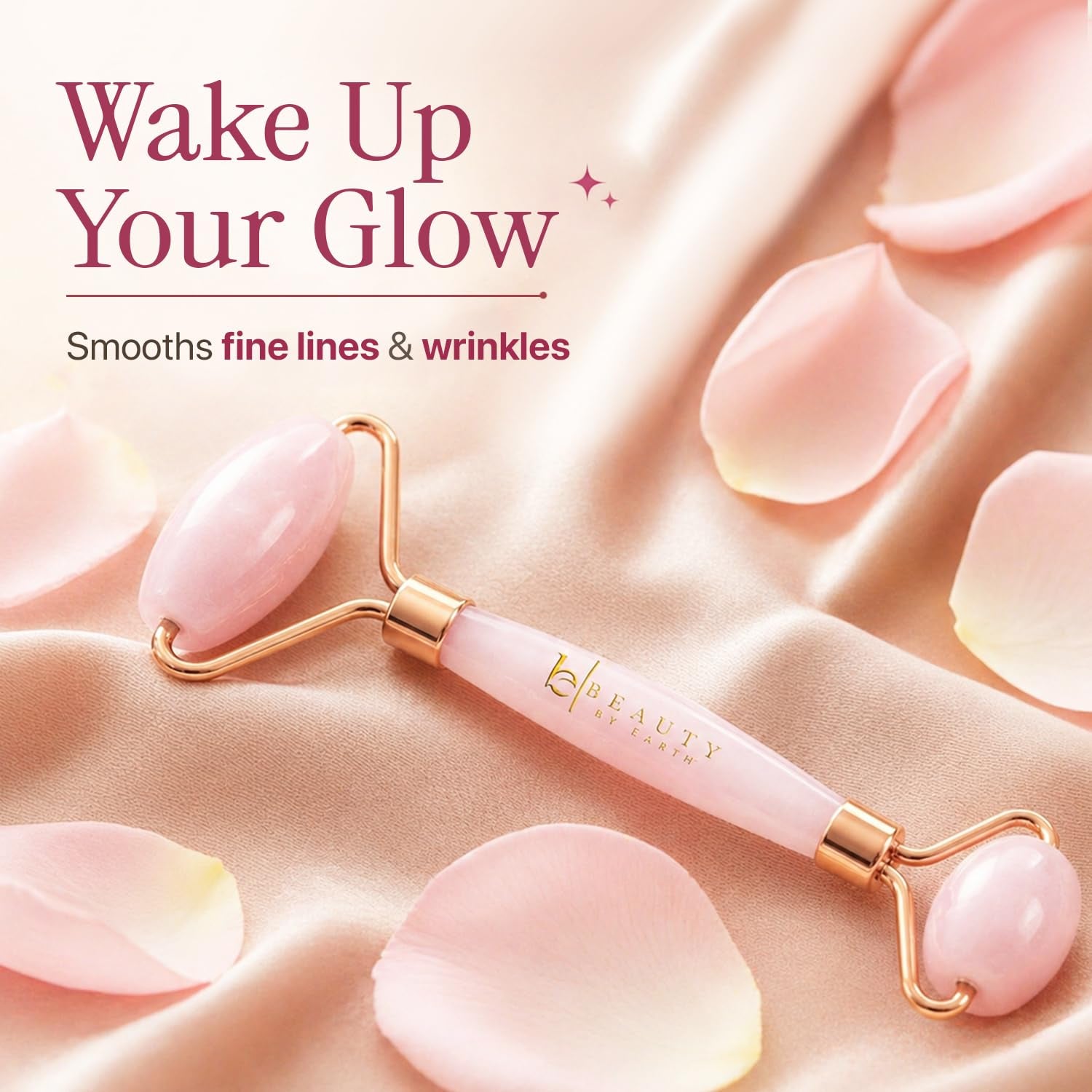 Rose Quartz Face Roller - Depuffs & Smoothes Fine Lines and Wrinkles | Skin Care Tools & Relaxation Gifts for Women, Teenage Girl Gifts, Beauty Gift Ideas, Face Massager Tools, Facial Tool