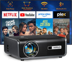 [Officially-Licensed APP] 4K Smart Projector with Wifi and Bluetooth, Auto Focus & Keystone,  Native 1080P Portable Outdoor Projector, Mini Movie Proyector for Bedroom/Home