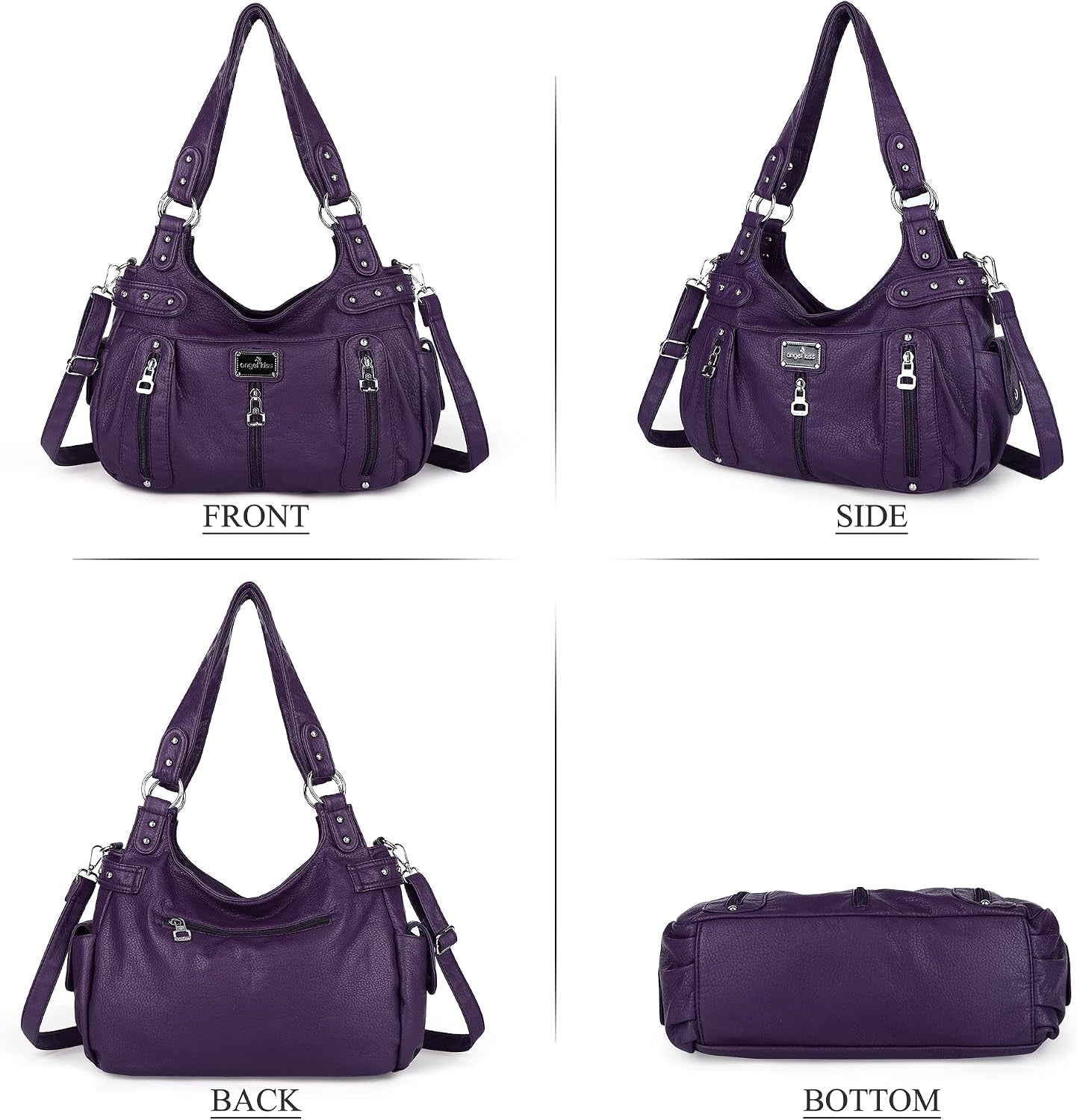 Large Purses and Handbags for Women Washed Faux Leather Crossbody Hobo Satchel Shoulder Handbag Tote Purse