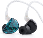 KZ AS10 5BA Hifi Stereo In-Ear Monitor Hifi Wired Earbuds Earphones | with 0.75Mm 2 Pin Cable, Five Balanced Armature Drivers, Noise Cancelling, W/ Mic, Cyan