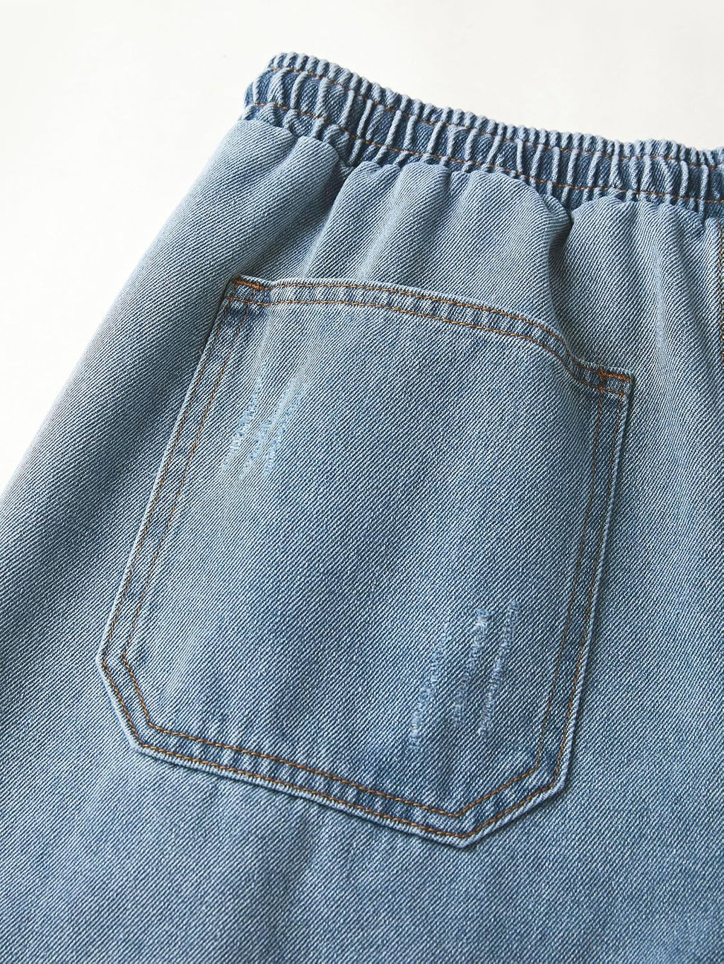 Baggy Jean Shorts Men, Y2K Jorts Cargo Ripped Elastic Waist, Mens Denim Shorts Comfy Casual Streetwear Summer