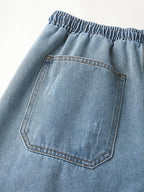 Baggy Jean Shorts Men, Y2K Jorts Cargo Ripped Elastic Waist, Mens Denim Shorts Comfy Casual Streetwear Summer