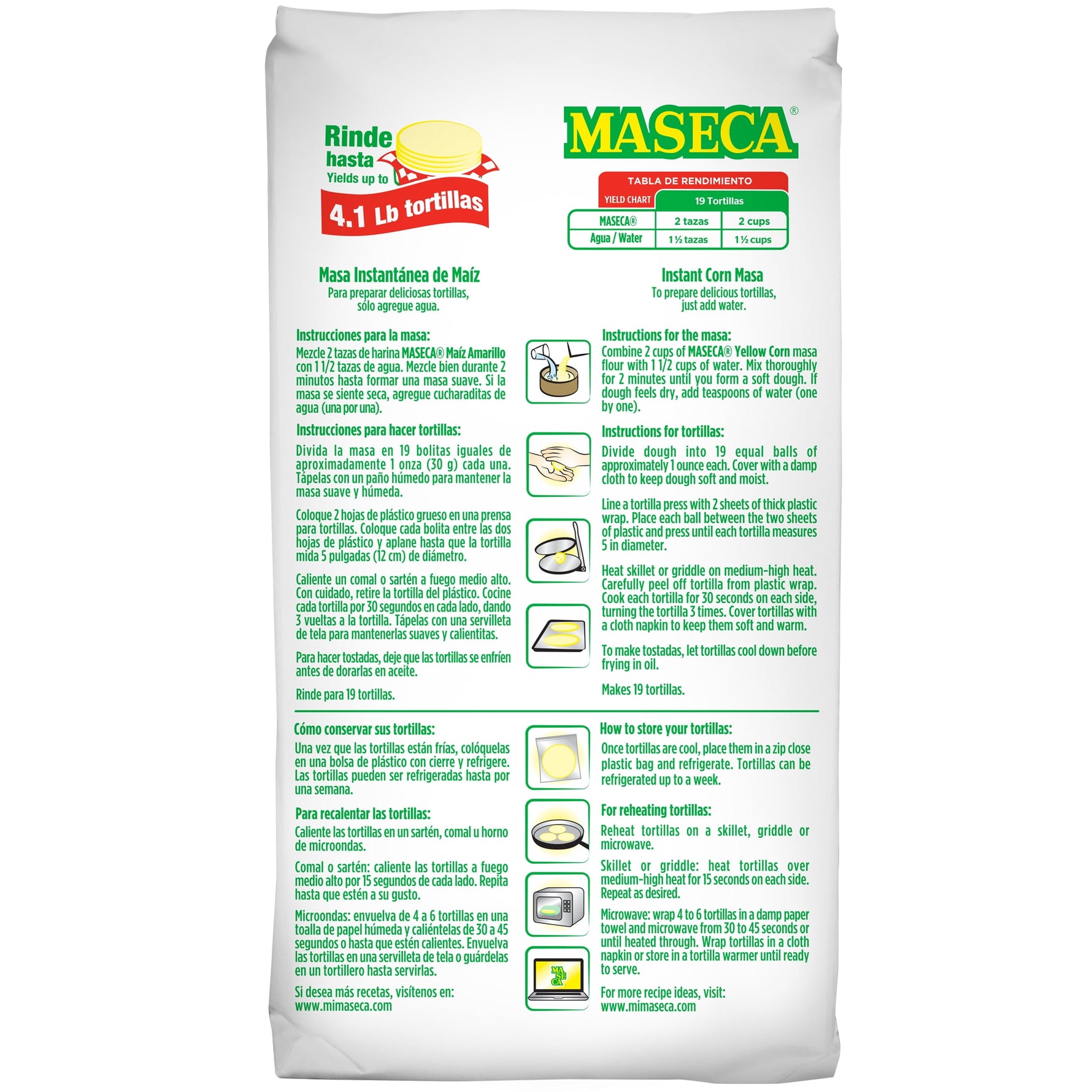 Gluten Free Instant Yellow Corn Masa Flour, 2.0 Lb