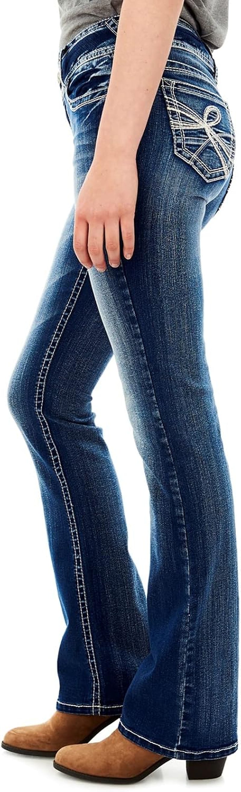 Luscious Curvy Bootcut Jeans for Women, Mid-Rise Insta Stretch Denim, Size-Inclusive Juniors Jeans