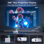 Projector with Wifi and Bluetooth,  5G Wifi Native 1080P Outdoor Projector 11000L Support 4K, Portable Movie Projector with Screen and Max 300", for Ios/Android/Laptop/Tv Stick/Hdmi/Usb/Vga/Tf