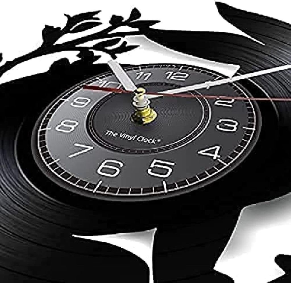 Wall Clock Rabbit Wall Clock Vinyl Record Animal Wall Clock Rabbit Modern Design Silent Black Quartz Clock Hanging Clock for Kids Room Nursery