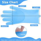 Pet Grooming Gloves—Dog Washing Gloves with High-Density Teeth | Dog Bath Scrubber with Enhanced Five Finger Design, Silicone Gloves for Dogs and Cats Bathing, Massage (Blue)