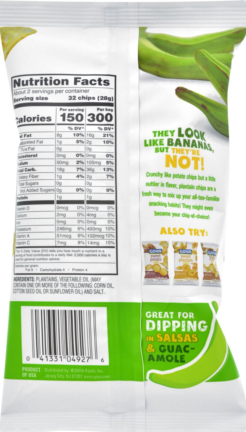 Foods Plantain Chips, Original, 2 Ounce (Pack of 20)