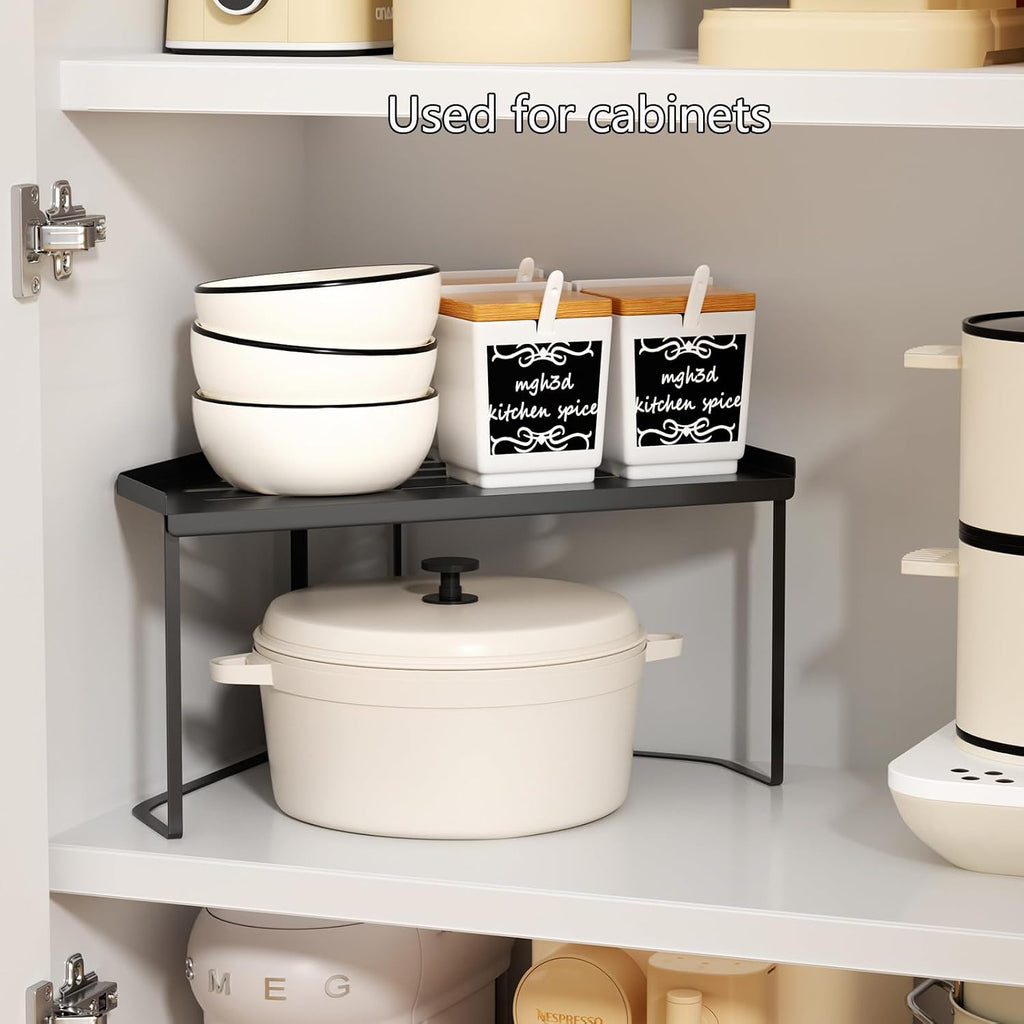 Stackable Metal Kitchen Cabinet Organizer,Kitchen Corner Shelf with Non-Slip Mat,Bathroom Organizer,Storage Shelf for Cabinet/Bathroom/Countertops/Utensils