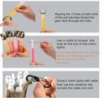 Chem Light Holder Kit with 6 Glow Sticks, Tactical Chem Light Holder with Pull Tabs, Cable Keepers and Carabiner Clip, 12 Hour Glow Sticks for Camping Fishing Hunting Emergency Gear