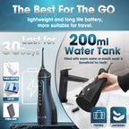 Water Dental Flosser Teeth Pick - 4 Modes Dental Oral Irrigator, Portable & Rechargeable IPX7 Waterproof Personal Orthodontic Supplie Water Teeth Cleaner Picks for Home Travel