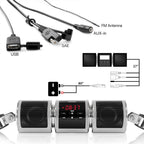 Motorcycle Bluetooth Speakers, Waterproof Radio Audio System | Built-In Amplifier, FM Radio, AUX Input, USB, Great for ATV, Scooter Bike,12 Volt Vehicle