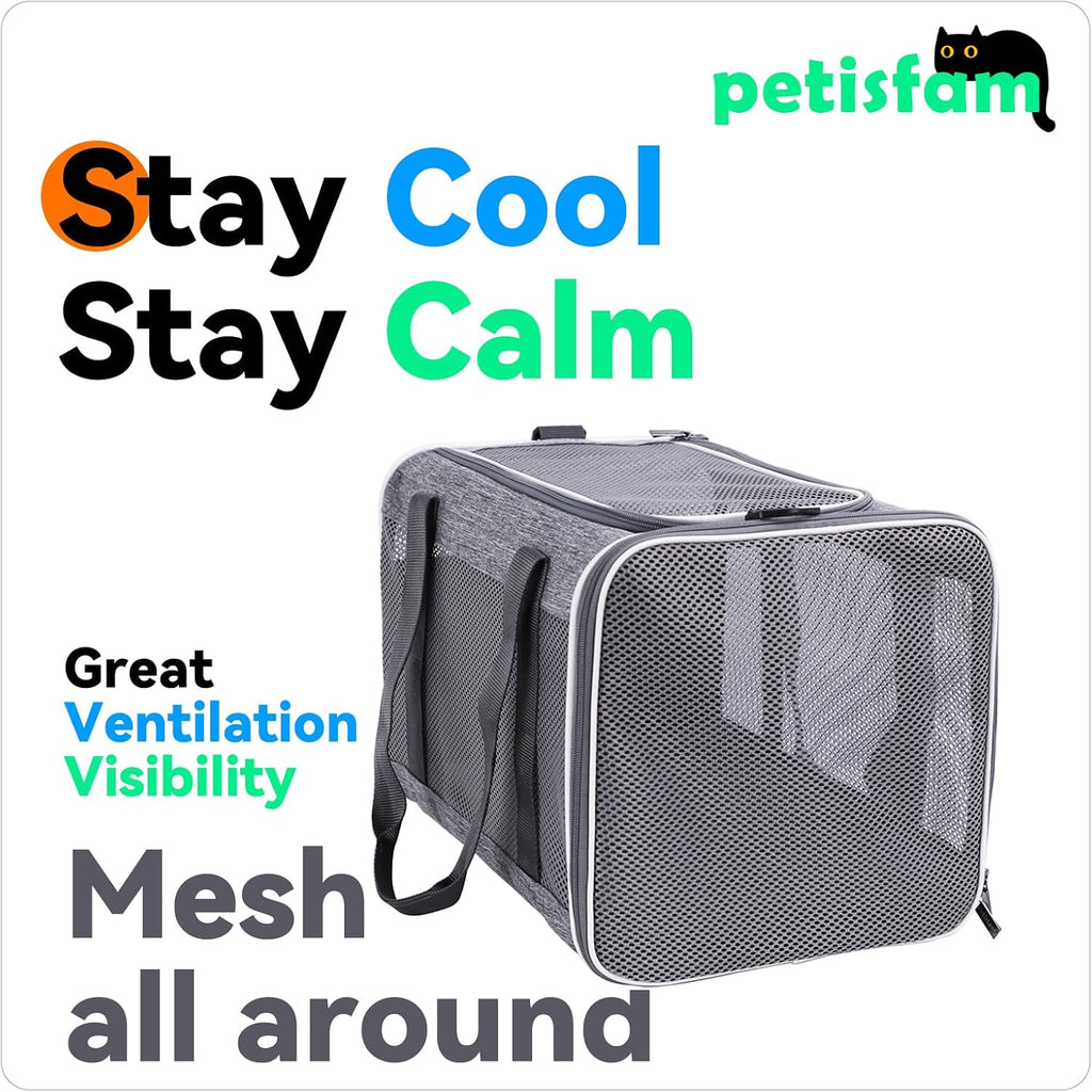 Soft Pet Carrier Bag for Cats and Puppy under 20 Lbs. Sturdy, Safe, Comfortable and Lightweight | Top Opening, Quik-In. Zip-To-Lock. Stress-Free Vet Visits. Cats Can'T Resist. Easy Storage, Cleaning. Lightweight. Breathable