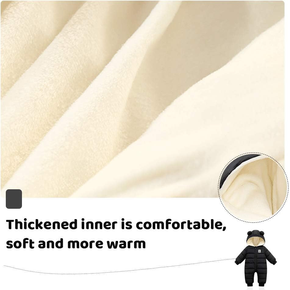 Baby Boy Snowsuit Newborn Girl Winter Coat Toddler Jacket Clothes | Unisex Boys Girls Items Hoodie Toddler Fleece Snow Suits for Infant Jumpsuit Warm Outfits 0-6M, 6-12M, 12-18M,18-24M Options