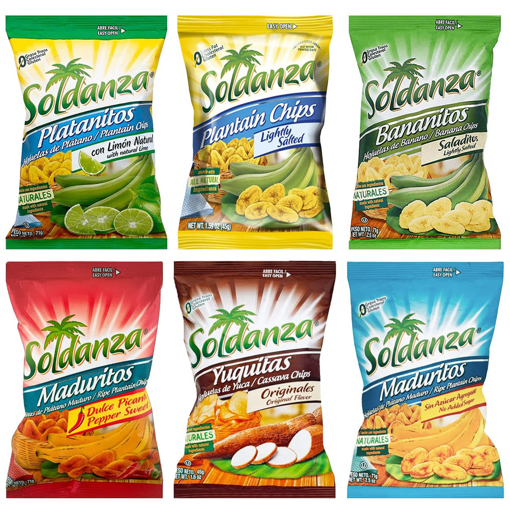 Father'S Day Journey of Snacks "International Snack" Soldanza Plantain Chips Variety Pack 2.5Oz (Pack of 6) (6 Mix)