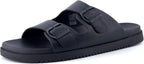 Nation Slip on Slides for Men with Adjustable Straps, Cushioned Footbed and Ridged Grip Outsole - Everyday Mens Sandals
